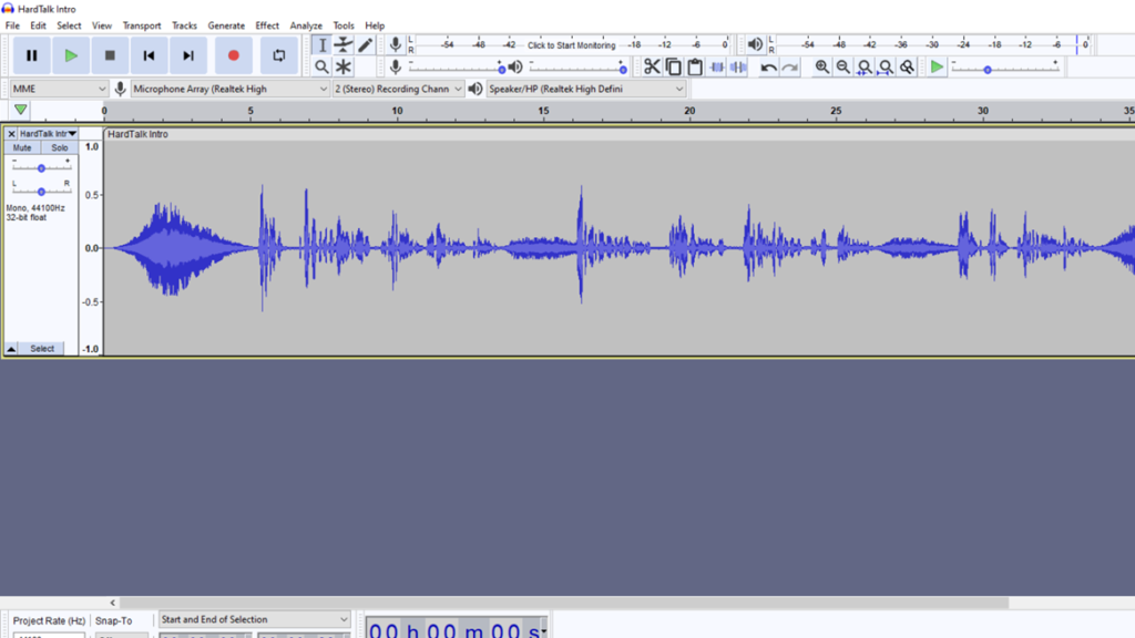 bottom mono file removed in audacity
