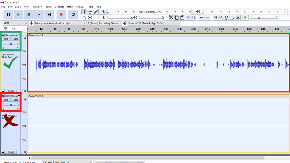 two audio files in audacity