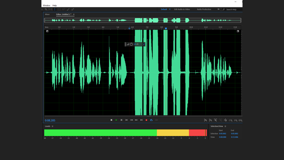 mono and stereo podcast recordings in adobe audition