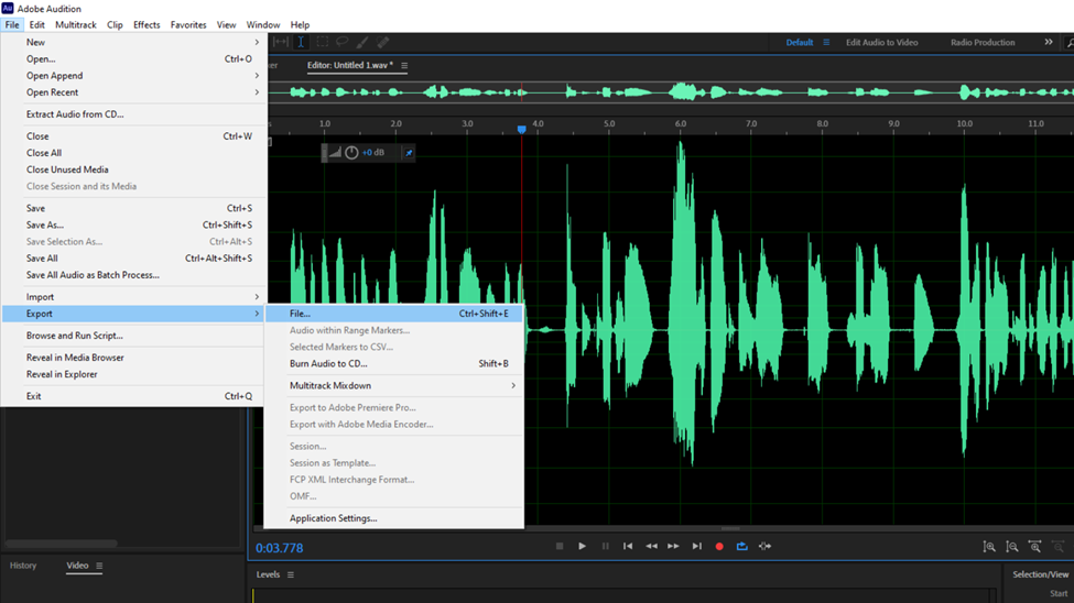 file export adobe audition