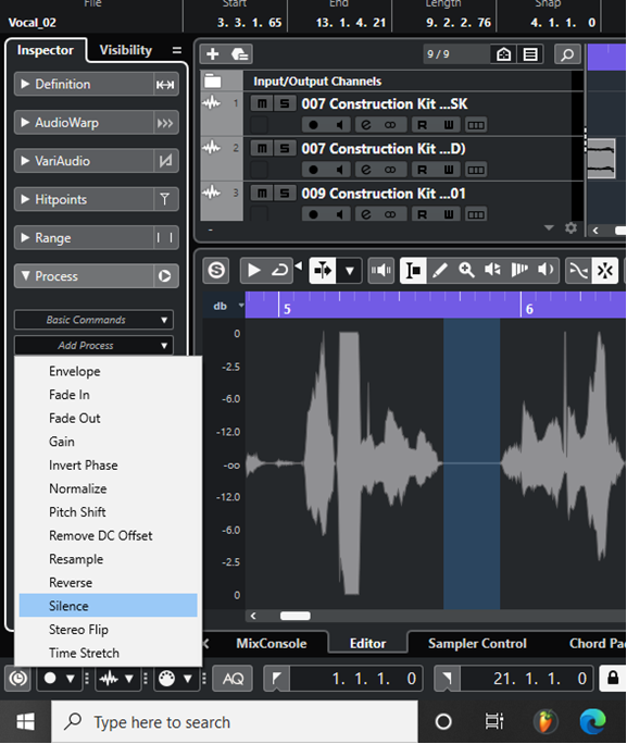 silencing one by one cubase