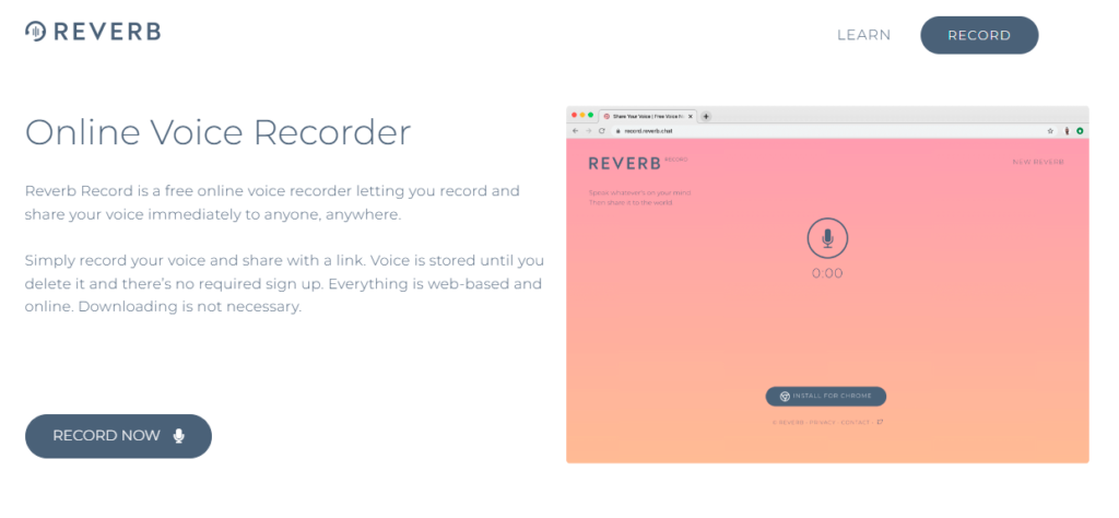 reverb online voice recorder