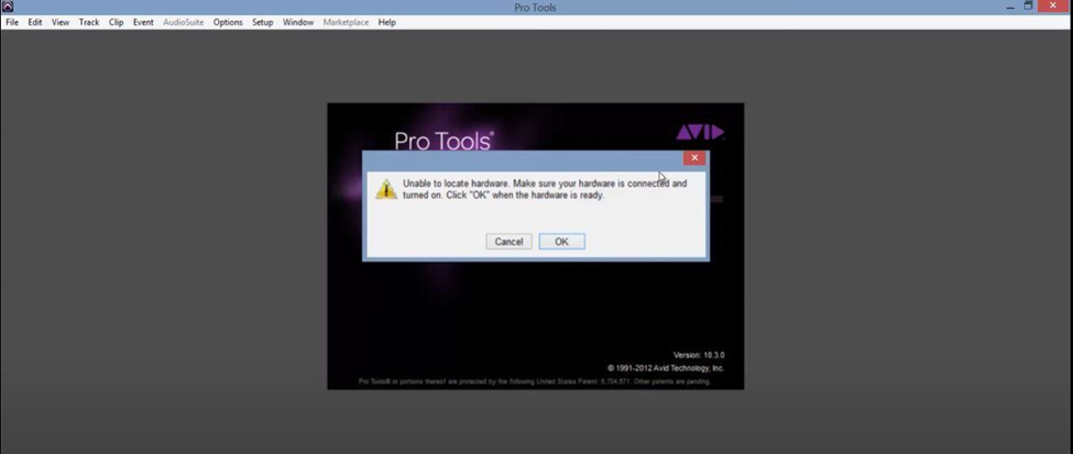 pro tools - unable to locate hardware