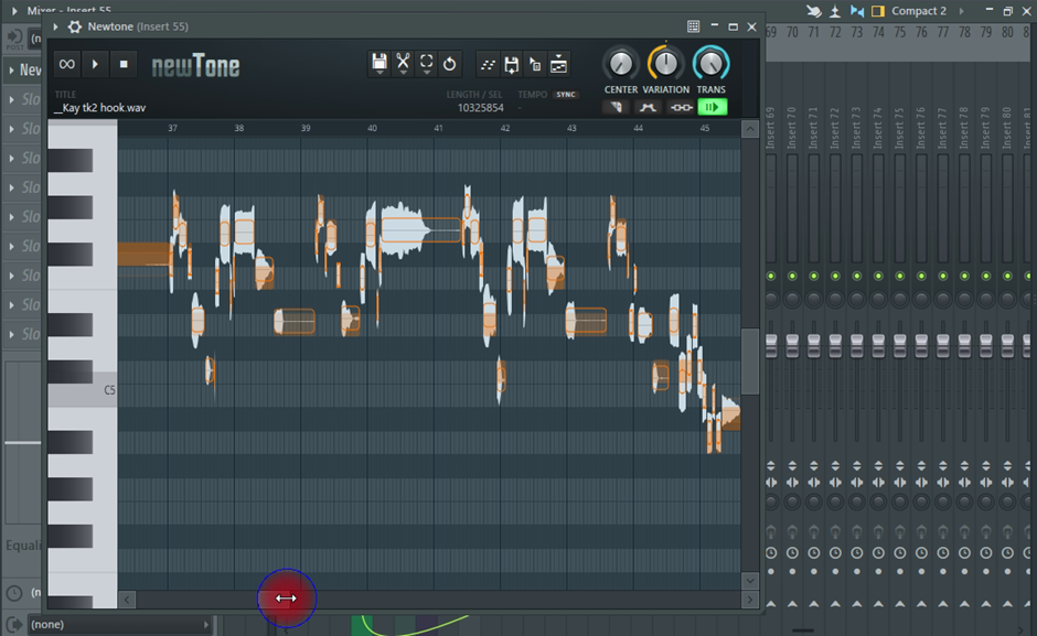 pitch of each note in FL Studio