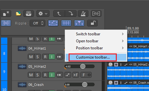 customize toolbar Flogic