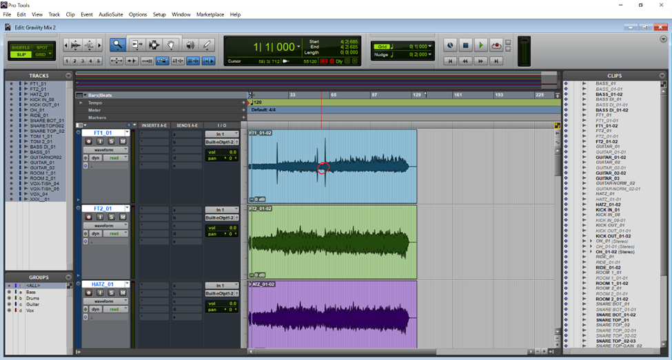 track before zooming in pro tools