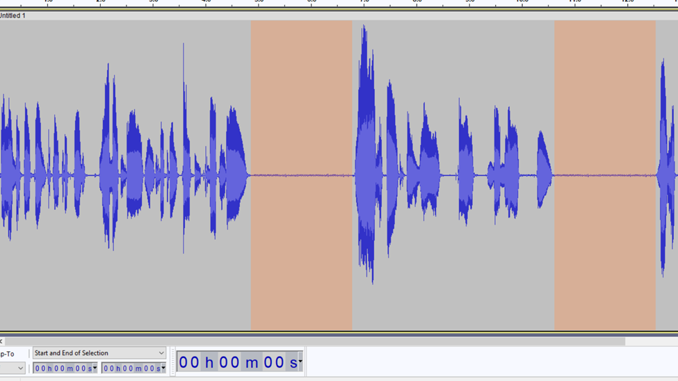waveform audacity two highlighted parts