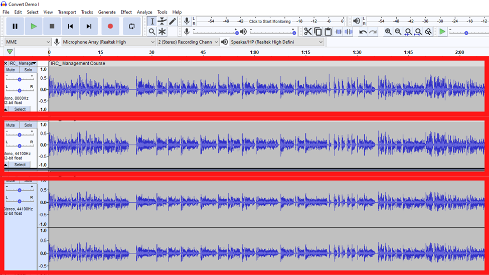 file formats in Audacity