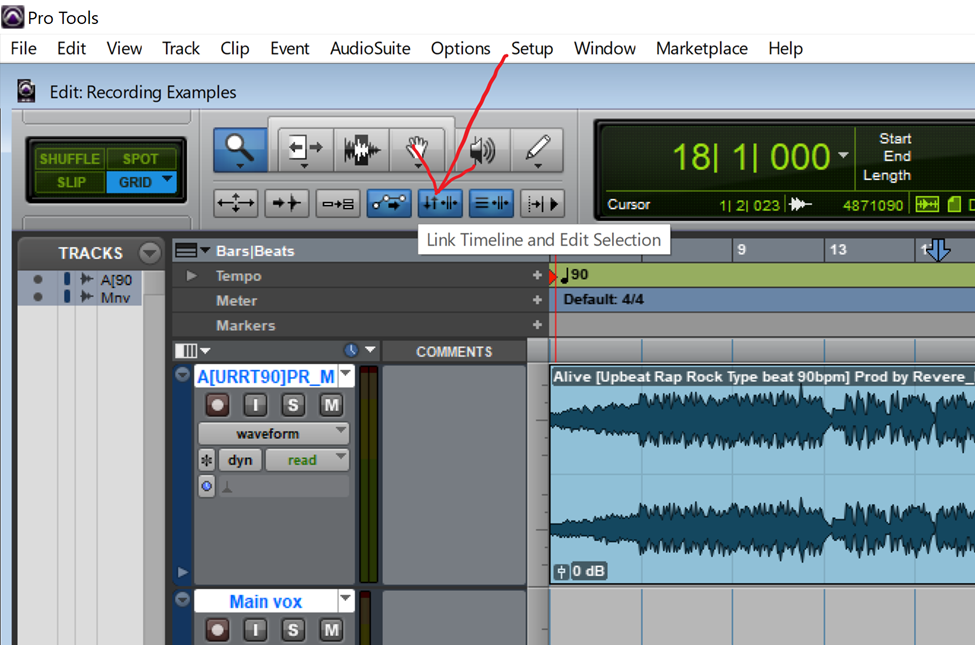 link timeline and edit selection pro tools