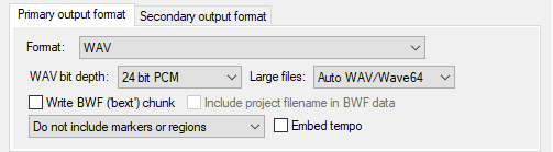 output format REAPER