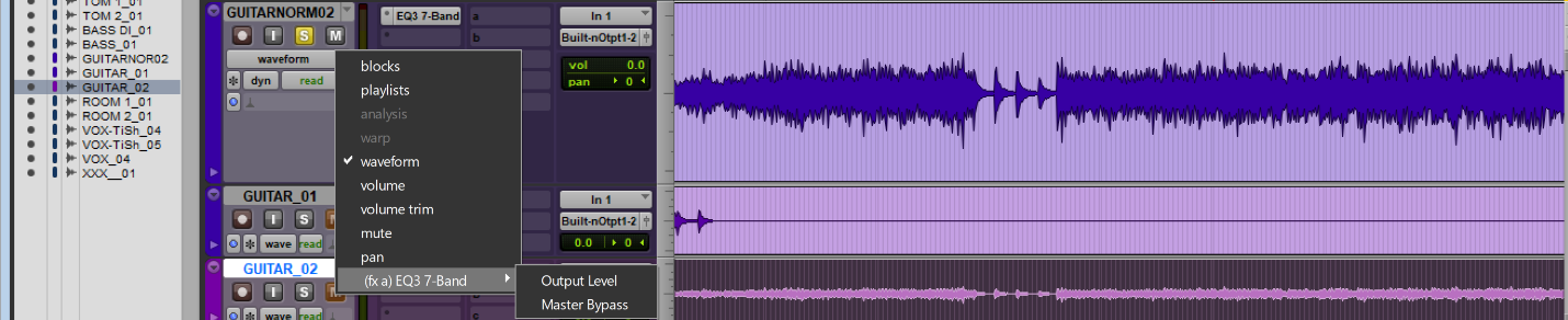 track view selector pro tools