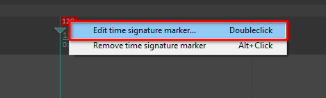 edit time signature marker REAPER