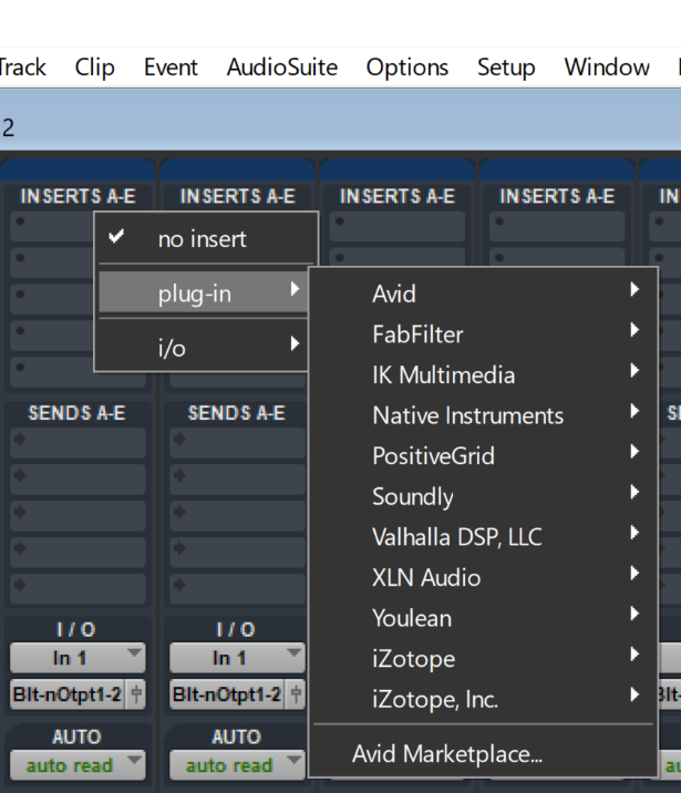 pro tools plugins grouped by manufacturer