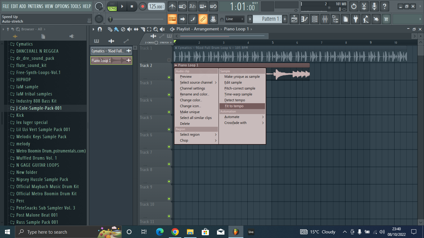 fit to tempo FL Studio