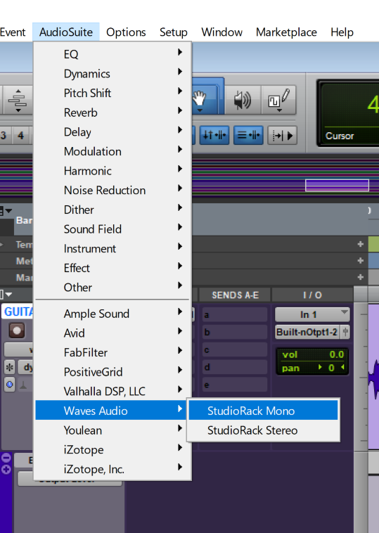 waves audio studiotrack mono pro tools