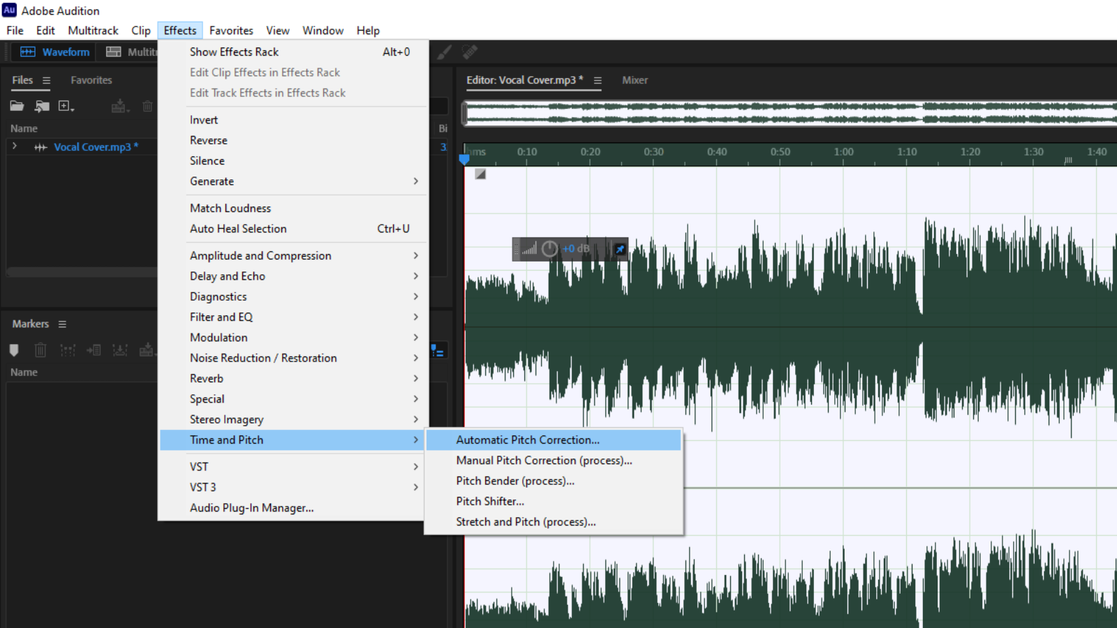 automatic pitch correction effect adobe audition