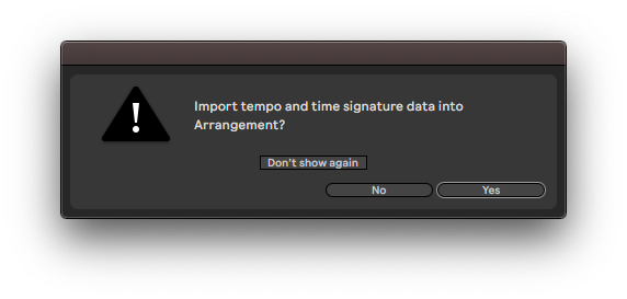 import tempo and time signature ableton