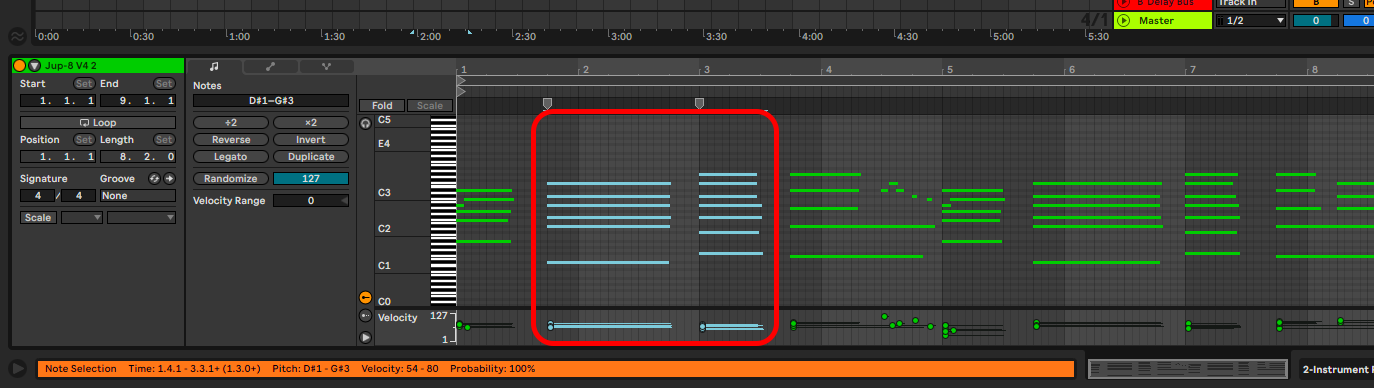 changing pitch of notes in ableton