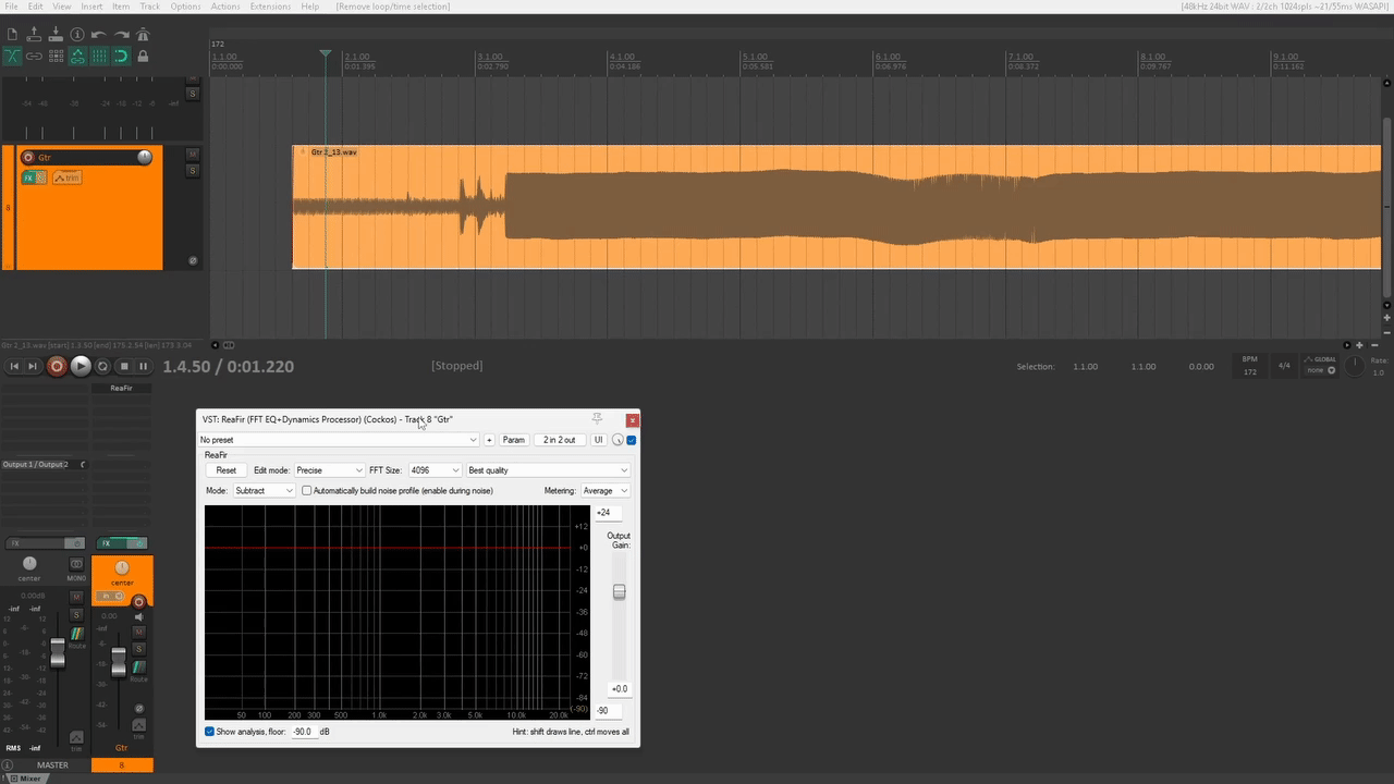 Automatically build noise profile ReaFIR