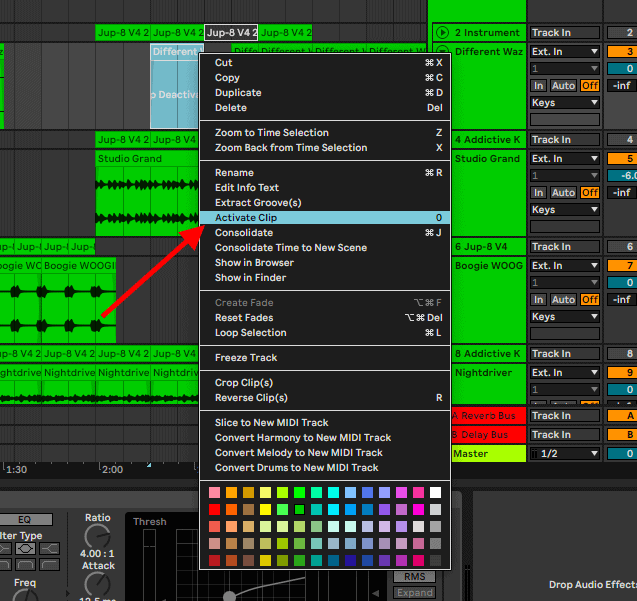 activate muted clip ableton