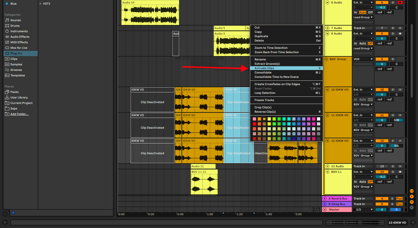 disable re enable sample clips ableton