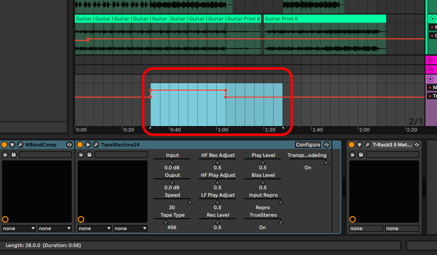 highlight repetitive section ableton