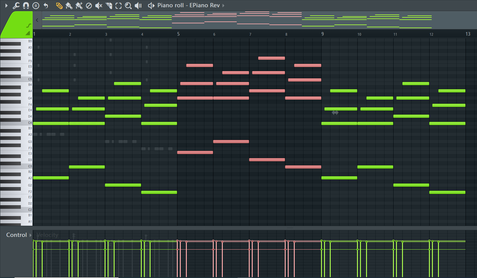 moving notes up in pitch FL Studio
