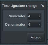 time signature change window FL studio
