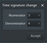 time signature change window FL Studio