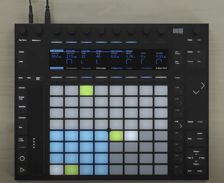 ableton push 2 controls from the front