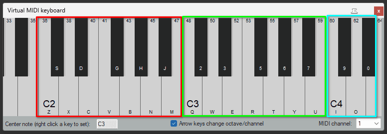 open the Virtual MIDI Keyboard REAPER