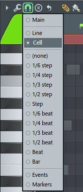 snap gril settings piano roll
