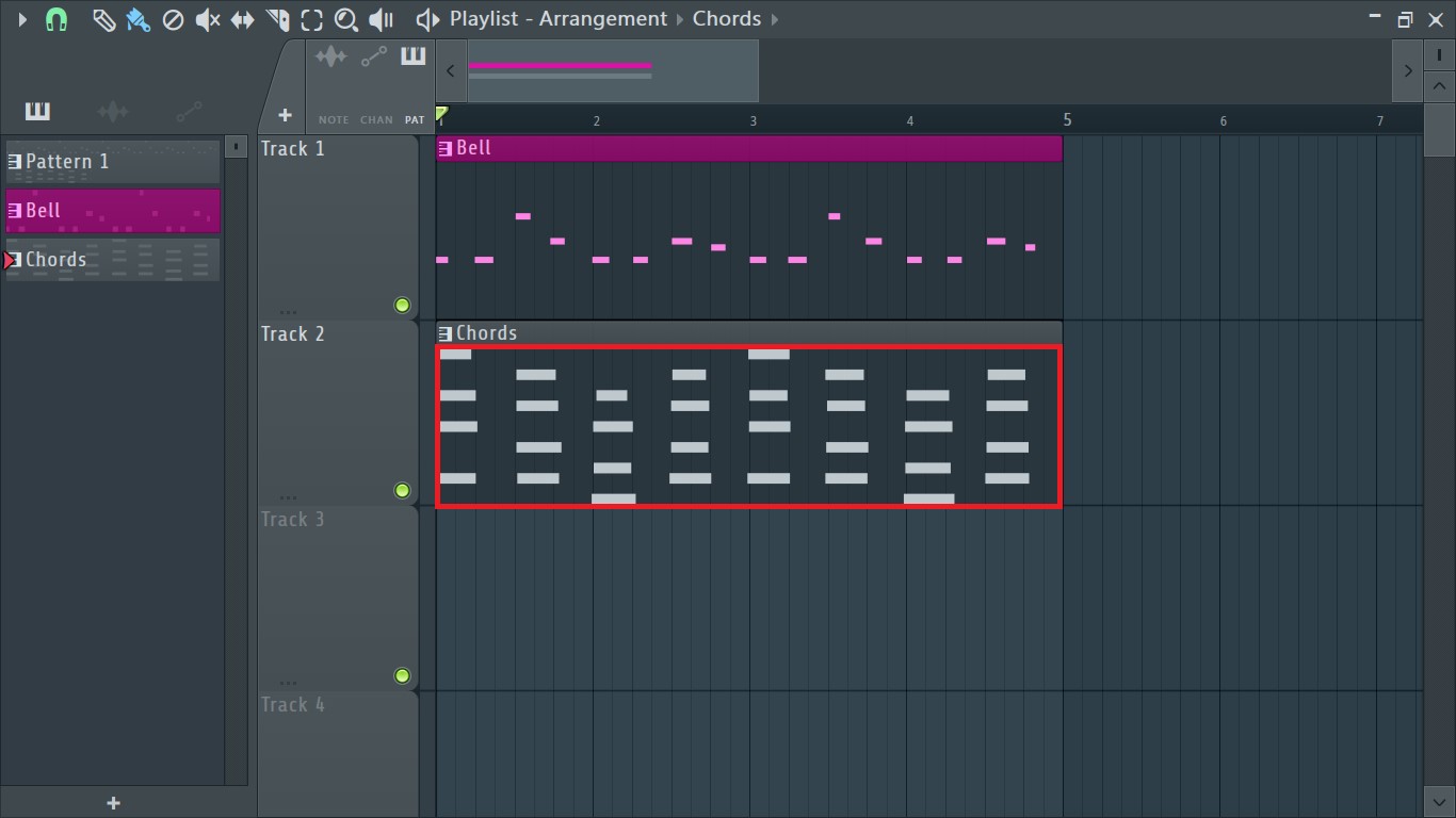 pattern in the playlist FL Studio