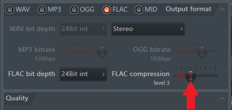 FLAC compression fader FL Studio