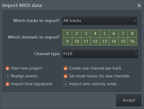 import MIDI data FL Studio