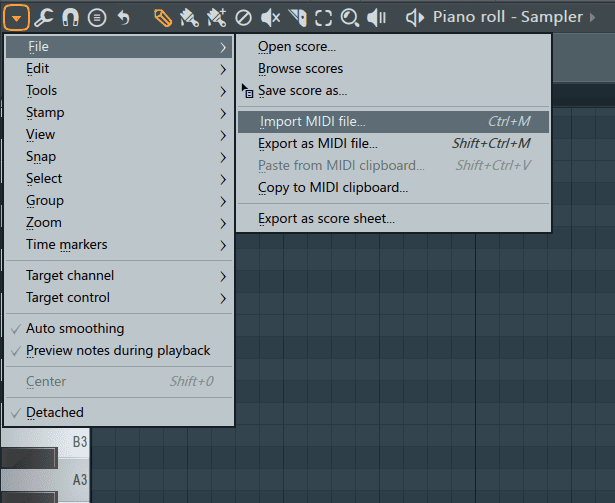 import MIDI file FL Studio