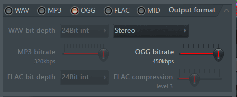 OGG export settings FL Studio