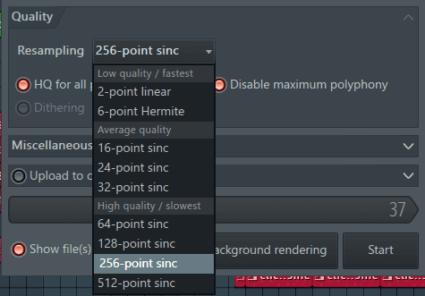 quality export settings FL Studio