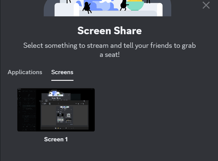 selecting screen discord