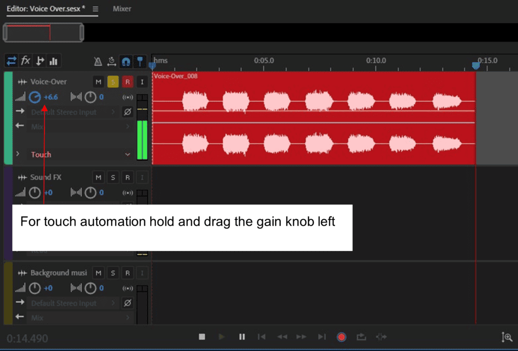 touch automation adobe audition