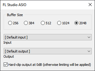 buffer length FL Studio ASIO panel
