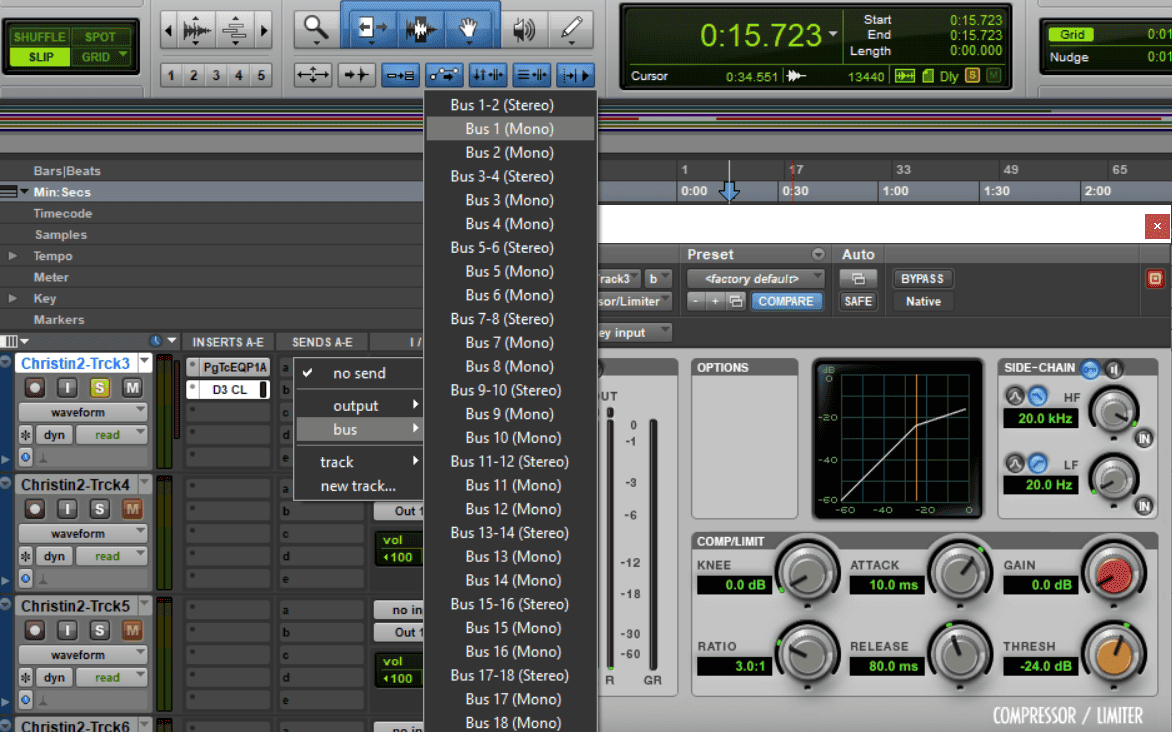 bus track to trigger sidechain pro tools