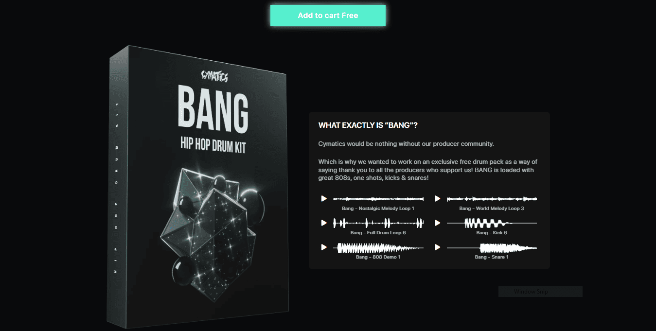 cymatics bang hip hop drum kit