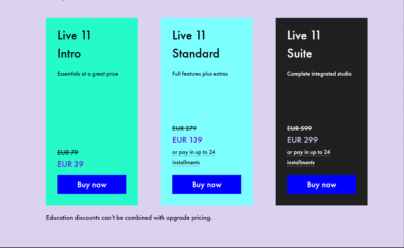 different versions of ableton live