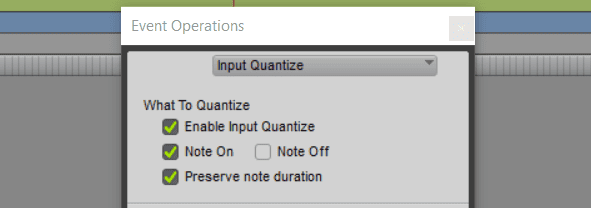 enable input quantize pro tools