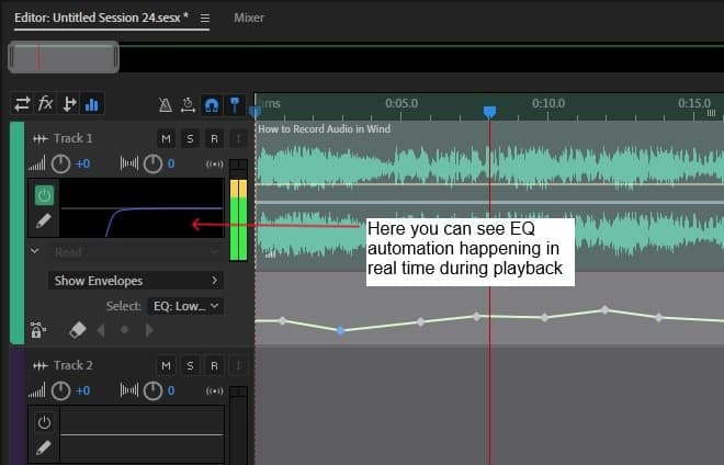 EQ automation during playback adobe audition