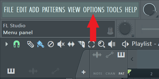 Options in toolbar FL Studio