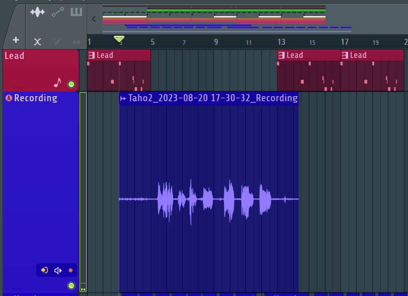 recorded audio FL Studio