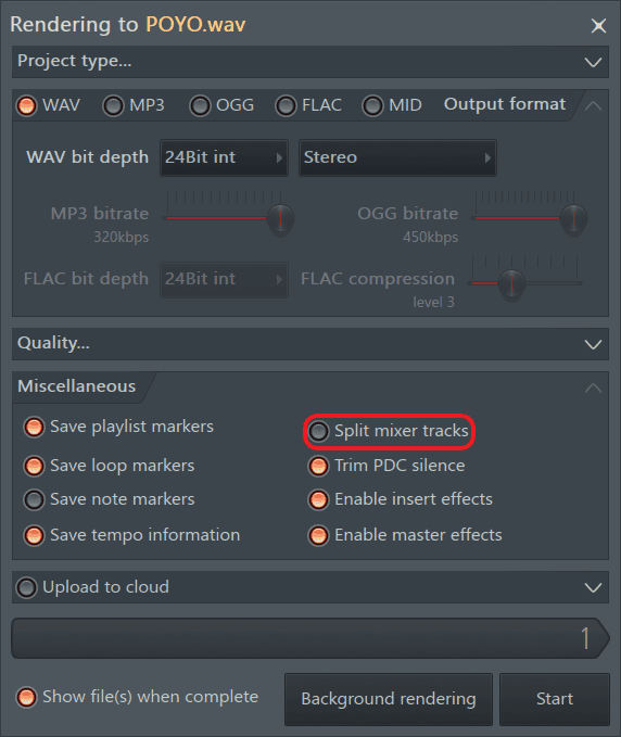 render settings FL Studio