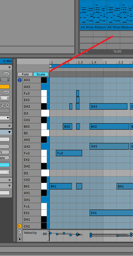 scale toggle piano roll ableton